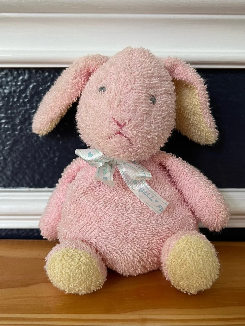 Prestige Belly Flops Buffy Pink Bunny Rabbit Terry Cloth Bean Bag Stuffed Toy